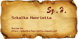 Szkalka Henrietta névjegykártya